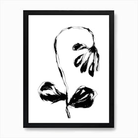 Black Flower Art Print