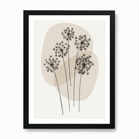 Neutral Dandelions Art Print