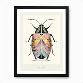 Colourful Insect Illustration Pill Bug 7 Poster Art Print