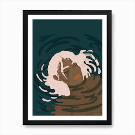 Drowning in thought, Portraits of a Black Woman Art Print