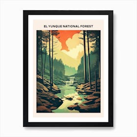 El Yunque National Forest Midcentury Travel Poster Art Print