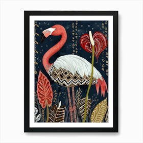 Greater Flamingo And Anthurium Boho Print 4 Art Print