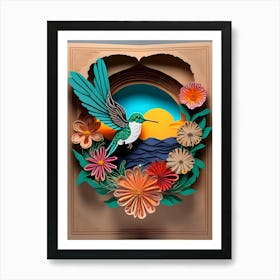 "Paper" Hummingbirds - Reimagined 9 Art Print