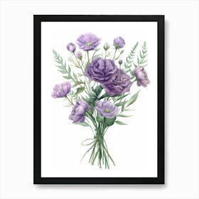 Purple Flowers Bouquet Art Print