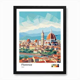 Florence, Italy, Geometric Illustration 4 Poster Art Print