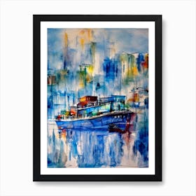 Port Of Kolkata India Abstract Block harbour Art Print