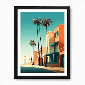 Newport Beach California Mediterranean Style Illustration 2 Art Print