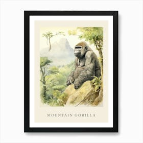 Beatrix Potter Inspired  Animal Watercolour Mountain Gorilla 3 Art Print