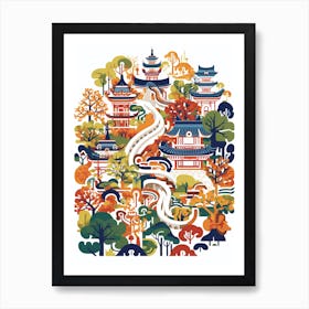 Yuyuan Garden China Modern Illustration 1 Art Print