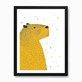 Yellow Capybara 2 Art Print