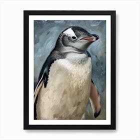 Adlie Penguin Stewart Island Ulva Island Oil Painting 1 Art Print