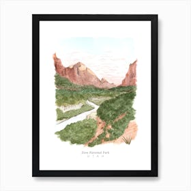 Utah Zion National Park Usa Travel Art Print