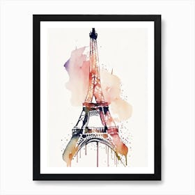 Eiffel Tower Symbol 1 Minimal Watercolour Art Print