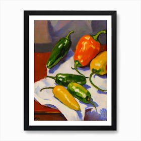 Jalapeno Pepper Cezanne Style vegetable Art Print