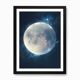 Full Moon In Space Art Print