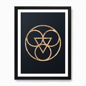 Abstract Geometric Gold Glyph on Dark Teal n.0116 Art Print