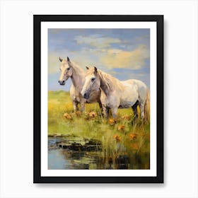 Horses Painting In County Kerry, Ireland 2 Art Print