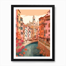 Girona Spain 3 Illustration Art Print