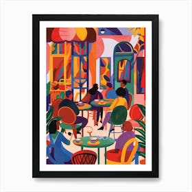 Matisse Inspired, Cafe Latte, Fauvism Style Art Print