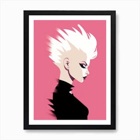 Pink Punk Minimalism: Rebel Chic Art Print