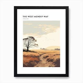 The West Mendip Way England 4 Hiking Trail Landscape Poster Art Print