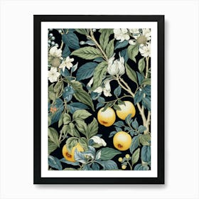 Black And White Floral Wallpaper Art Print