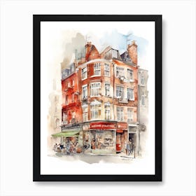 Shoreditch London Neighborhood, Watercolour 2 Art Print