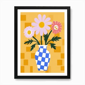 Wild Flowers Blue Tones In Vase 3 Art Print