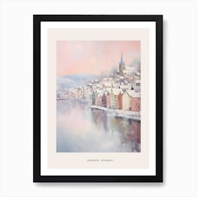 Dreamy Winter Painting Poster Bergen Norway 3 Art Print