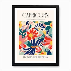 Flowers For The Signs Capricorn Zodiac Sign Art Print