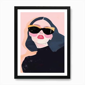 Illustration Of A Woman Wearing Sunglasses 4 Art Print