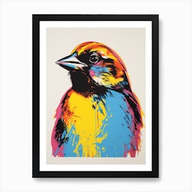 Andy Warhol Style Bird Sparrow 3 Art Print