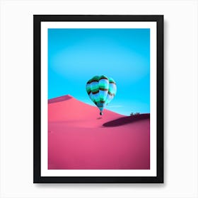 Hot Air Balloon In The Pink Desert Art Print