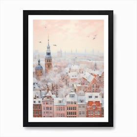 Dreamy Winter Painting Frankfurt Germany 2 Art Print