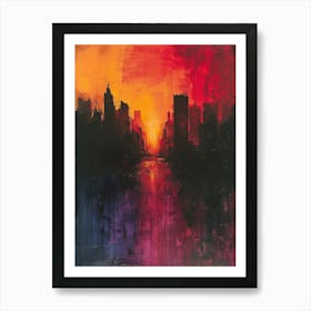 Sunset Over New York City Art Print