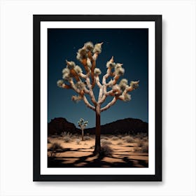  Photograph Of A Joshua Tree At Night  In A Sandy Desert 3 Poster