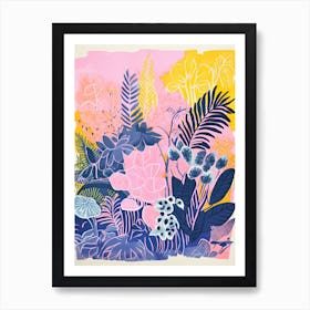 Colourful Botanical Risograph Style 9 Art Print