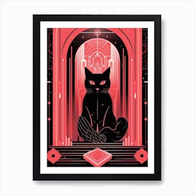The Judgment Tarot Card, Black Cat In Pink 1 Art Print