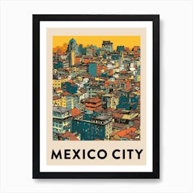 Mexico City 2 Vintage Travel Poster Art Print