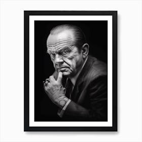 Gangster Art Frank Costello The Departed B&W 4 Art Print