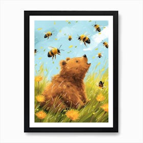 Andrena Bee Storybook Illustration 2 Art Print