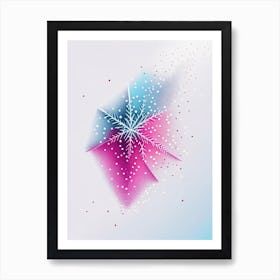 Diamond Dust, Snowflakes, Minimal Line Drawing 1 Art Print