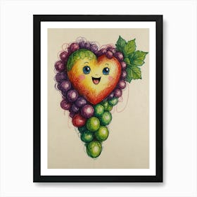 Grape Heart Art Print