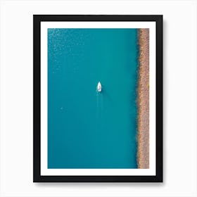 Lone Boat And Bird In Dana Point Art Print