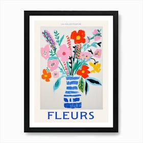 French Flower Poster Hollyhock Art Print