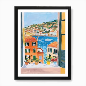 Travel Poster Happy Places Positano 2 Art Print