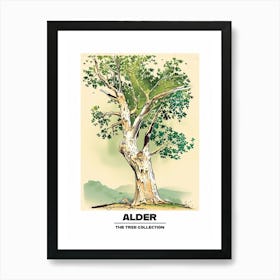 Alder Tree Storybook Illustration 3 Poster Art Print