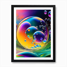 Bubbles In Water Water Waterscape Bright Abstract 1 Art Print