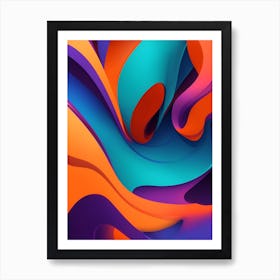 Abstract Colorful Waves Vertical Composition 59 Art Print