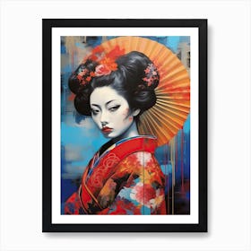 Grafitti Of A Geisha Street Art 6 Art Print